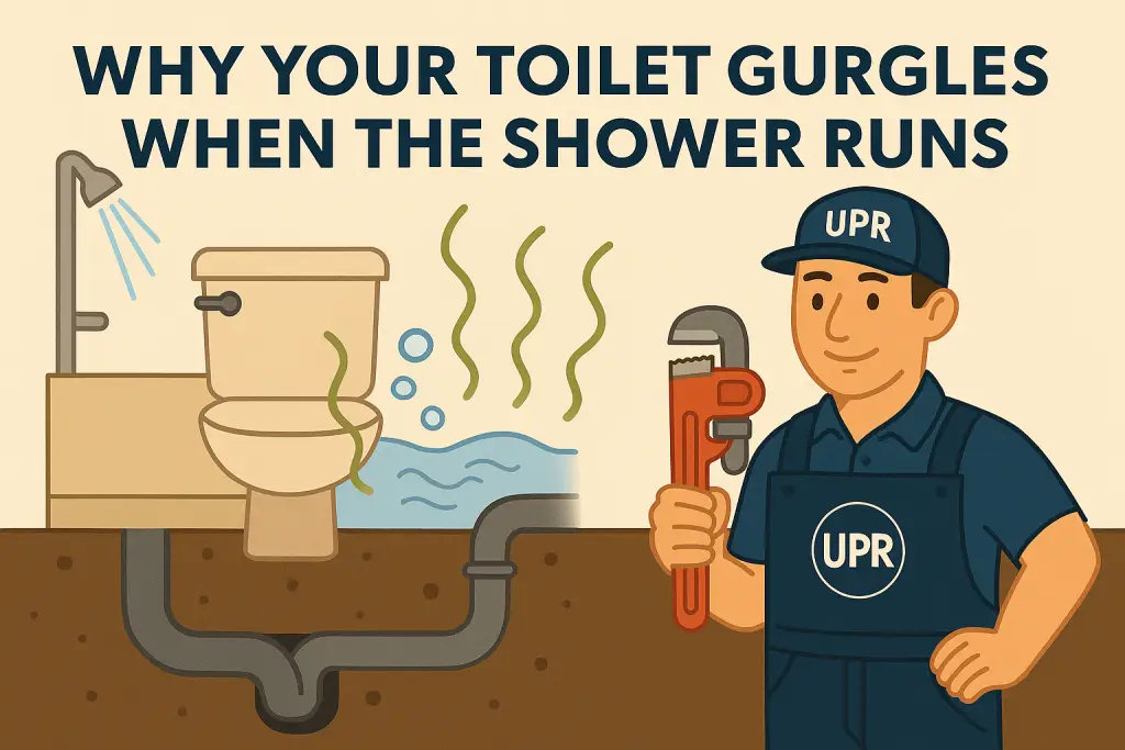 Toilet gurgling cause with shower running, explained.