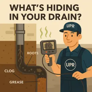 Detecting drainage clogs: roots, grease, and blockages.
