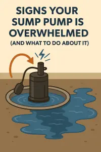 Illustration of an overflowing sump pump.