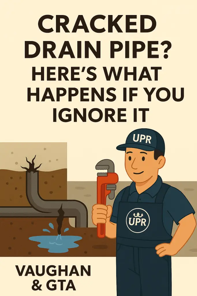 Illustration of cracked drain pipe promotion.