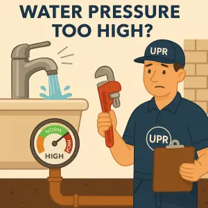High water pressure plumber inspection service