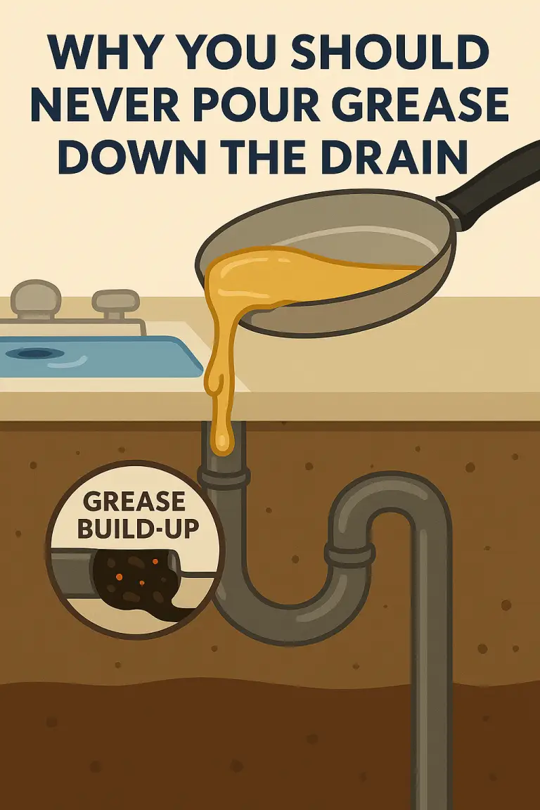 Avoid pouring grease down sink to prevent blockage.