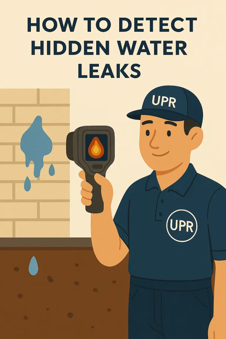 Person using device to detect water leaks in wall.
