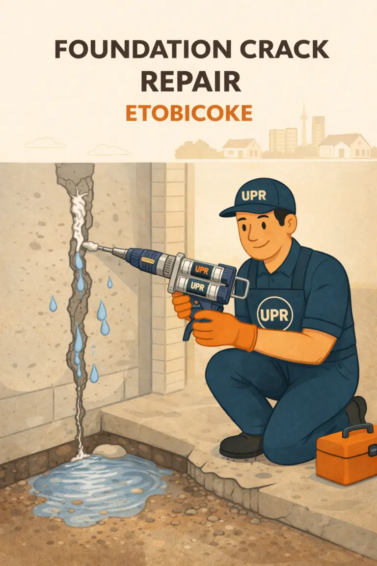 Etobicoke foundation crack repair illustration