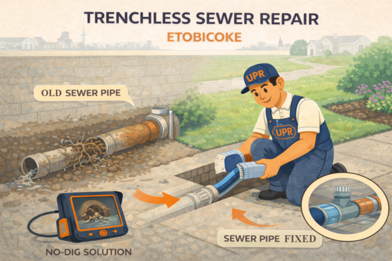 Trenchless sewer repair service in Etobicoke, Canada.