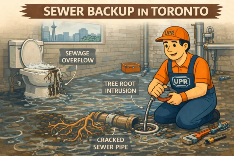Cartoon of sewer backup in Toronto